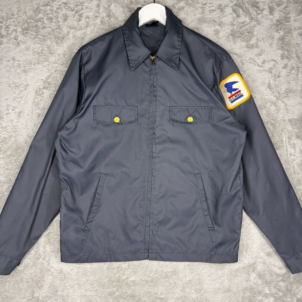 Vtg 60s 70s USPS Jacket Mens Medium Union Made Brookfield Nylon Postal Service